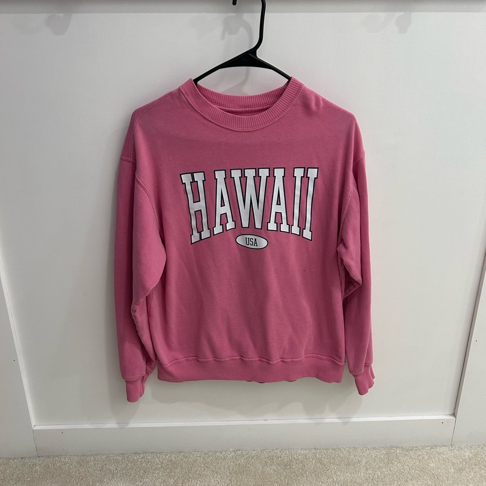 Hollister Pink Hawaii Crew Neck Sweater